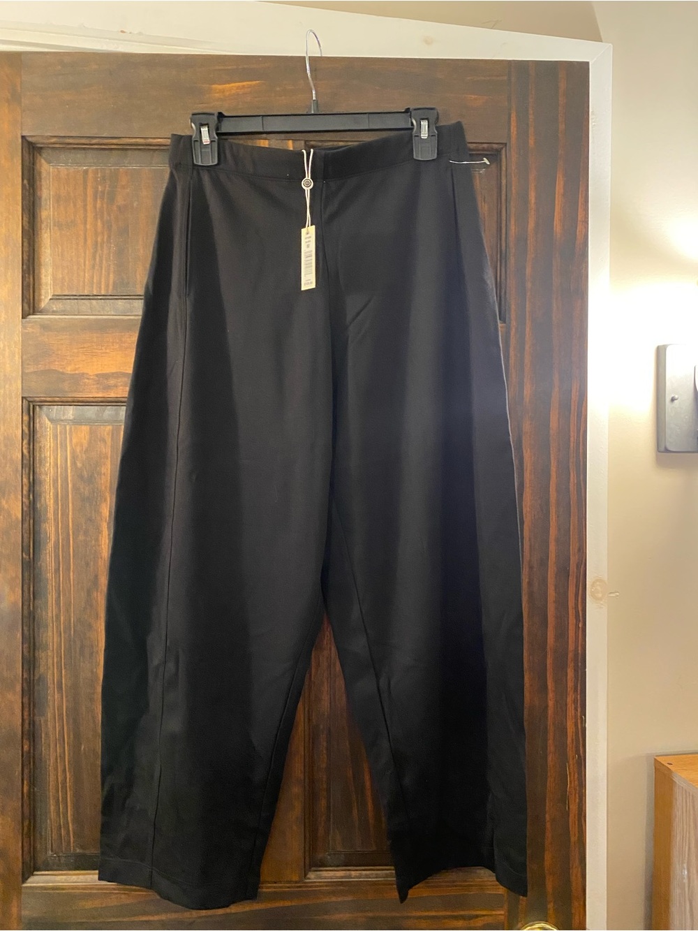 Womens Black Straight-Leg Dress Pants